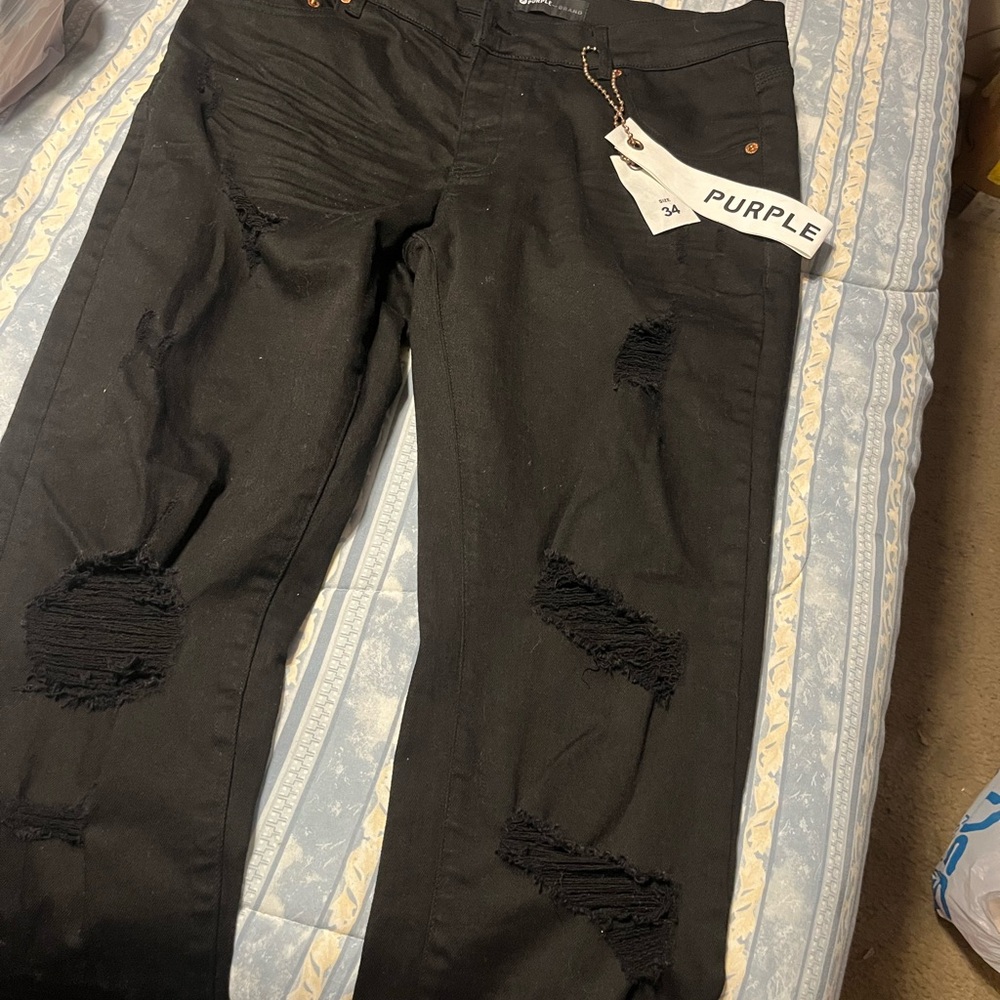 Purple Men's Black Skinny Jeans